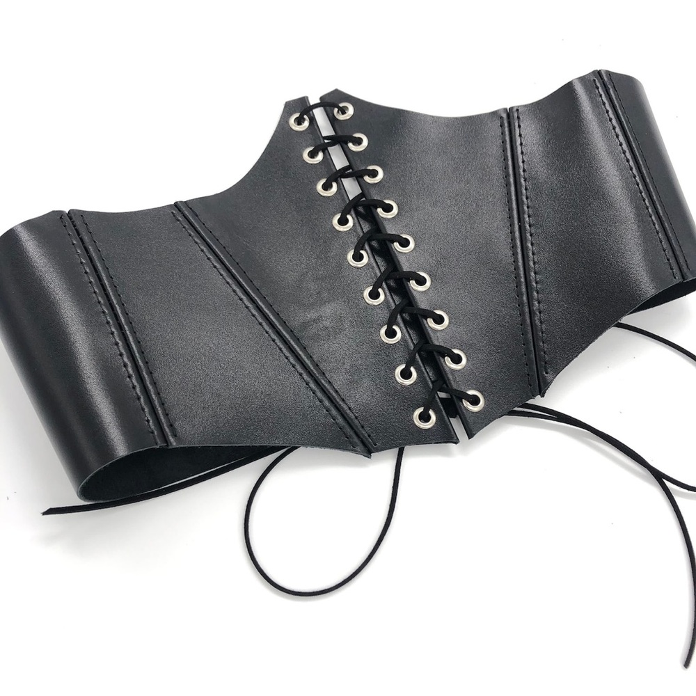 Genuine Leather Waspie Corset